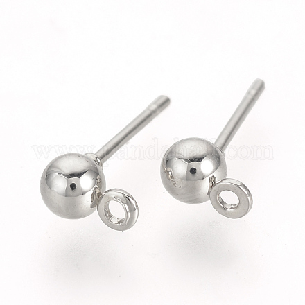 Accessoires de puces d'oreilles en fer de boule X-KK-R071-09P-1