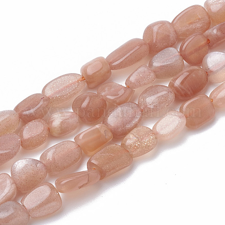Natürliche sunstone Perlen Stränge G-S290-04-1
