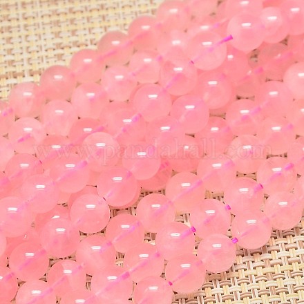 Natural Gemstone Rose Quartz Round Beads Strands G-O017-8mm-01-1