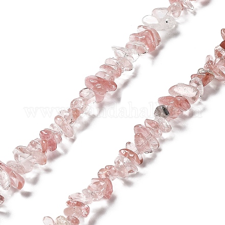 Chapelets de perles en verre de quartz de cerise G-E607-A03-1