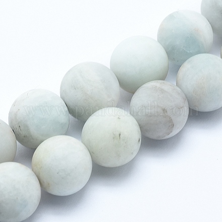 Chapelets de perles en aigue-marine naturelle G-E483-22-6mm-1