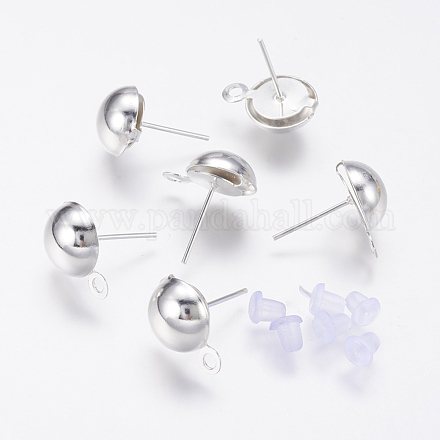 Iron Stud Earring Findings X-IFIN-F136-4mm-08S-1