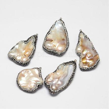 Natural Pearl Pendants PEAR-M013-01-1