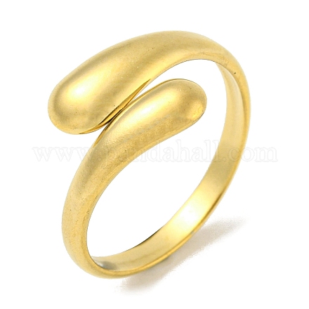 304 Stainless Steel Plain Cuff Ring RJEW-C067-01G-1