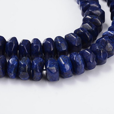 Faceted Natural Lapis Lazuli Rondelle Bead Strands G-M198-03-1