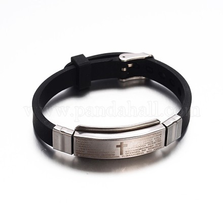 Jewelry Black Color PU Leather Cord Bracelets BJEW-G468-15-1