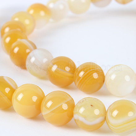 Natürlichen Edelstein Achat runde Perle Stränge G-E233-14-1