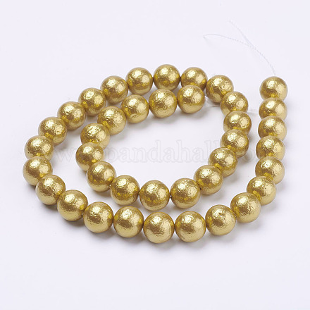 Arrugado textura perla shell perlas hebras BSHE-E016-6mm-02-1