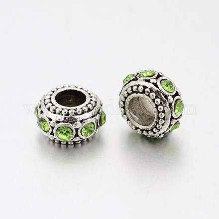 Antique Silver Plated Alloy Rhinestone Beads RB-J503-07AS-1