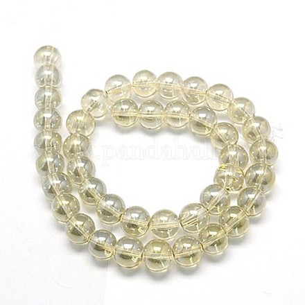 Electroplate Glass Beads Strands X-EGLA-J001-10mm-C15-1