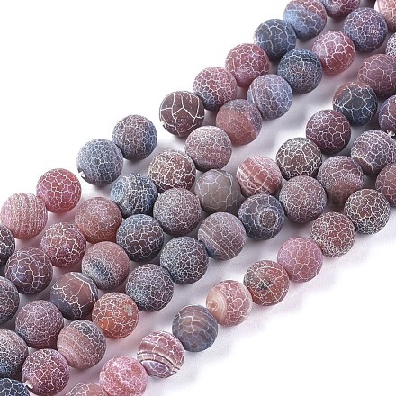 Natural Weathered Agate Beads Strands G-L534-03-10mm-1