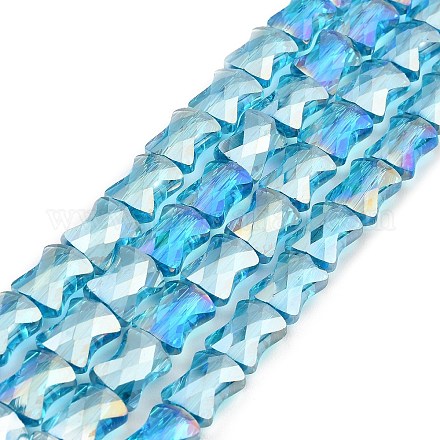 AB Color Plated Transparent Glass Beads Strands EGLA-P051-06A-A10-1