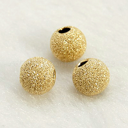 Perles texturées remplies d'or jaune X-KK-G155-6mm-2-1