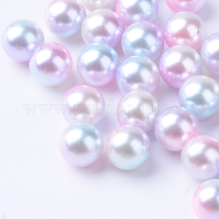 Rainbow Acrylic Imitation Pearl Beads X-OACR-R065-5mm-02-1