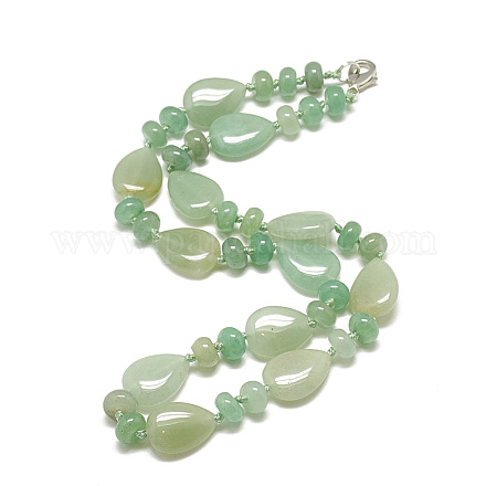 Natural Green Aventurine Beaded Necklaces NJEW-S399-17-1