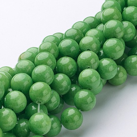 Chapelets de perles rondes en jade de Mashan naturelle X-G-D263-8mm-XS17-1