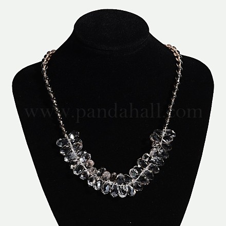 Glass Beads Nylon Thread Beaded  Necklaces X-NJEW-E039-02-1