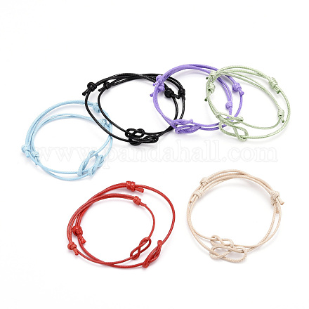 Verstellbare koreanische gewachste Polyesterkordel-Armbänder-Sets BJEW-JB06182-1