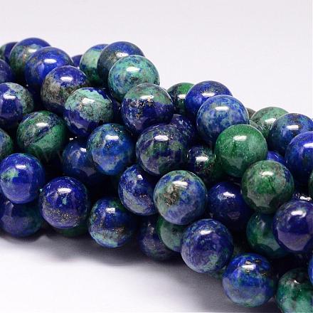 Natural Chrysocolla and Lapis Lazuli Beads Strands G-P132-09-12mm-1