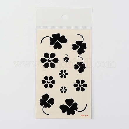 Смешанный цветок формирует боди-арт съемной поддельные временные татуировки бумаги наклейки X-AJEW-O010-11-1