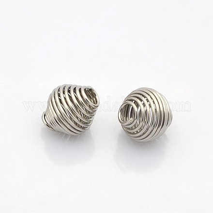 Bicone 304 Stainless Steel Spring Beads STAS-N044-01-1