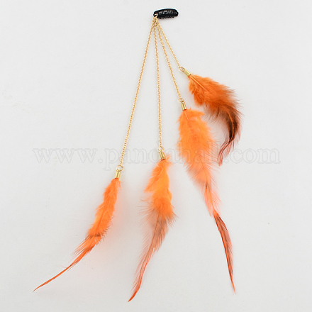 Dyed Feather Iron Snap Hair Clips PHAR-R118-06-1