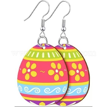 Pendientes colgantes de acrílico con estampado de Pascua&nbsp;FS-WG616F7-04-1