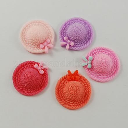Hat Resin Cabochons CRES-A1284-M-1