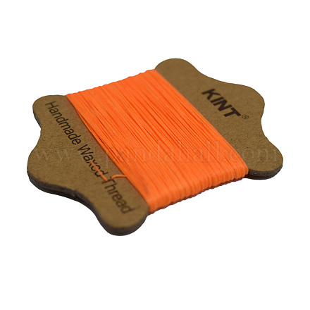 ワックスナイロンコード  レッドオレンジ  0.65mm  約21.87ヤード（20m）/カード YC-E005-0.65mm-14-1