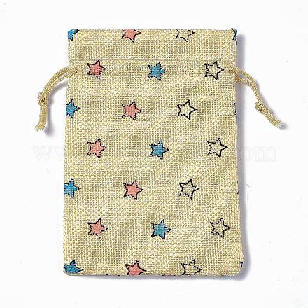 Burlap Packing Pouches Drawstring Bags ABAG-L016-A05-1