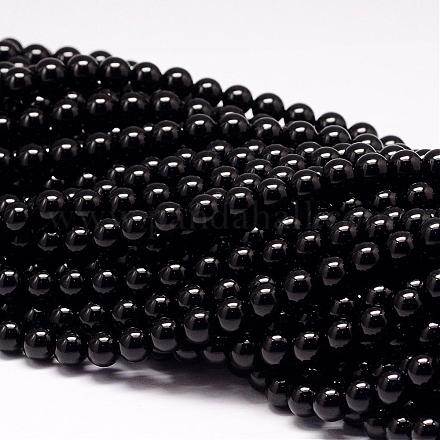 Natürliche schwarze Turmalin Perlen Stränge G-P132-16-10mm-1