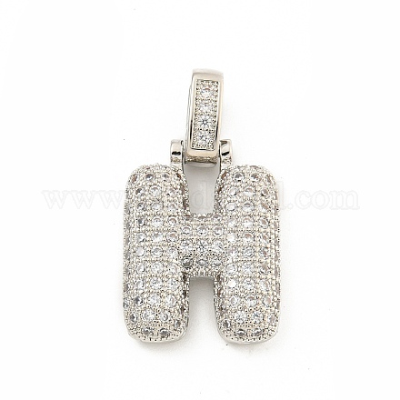 Латунные микропаве прозрачные подвески с фианитом KK-B099-01P-H-1