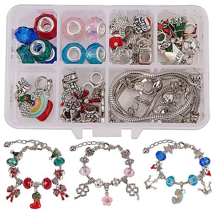 Ensemble de fabrication de bijoux de bracelet de style européen en laiton sunnyclue DIY-SC0007-02-1
