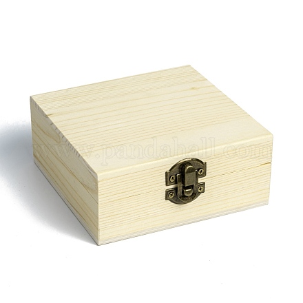 Caja de almacenamiento de madera sin terminar CON-C008-01-1