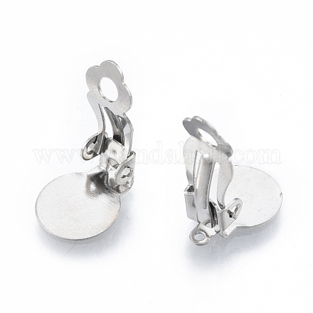Accessoires de boucles d'oreilles clips à vis en 304 acier inoxydable STAS-N092-168P-1