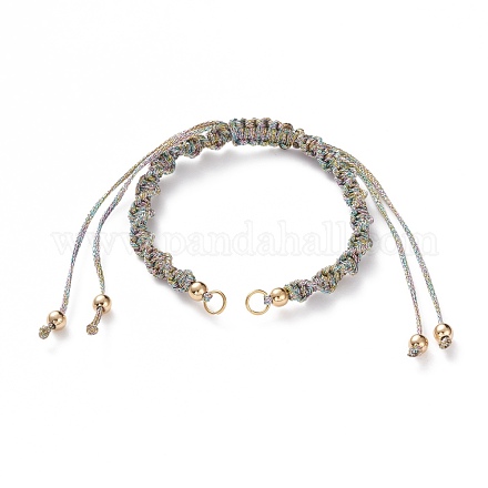 Fabrication de bracelets en cordon tressé en polyester réglable AJEW-JB00848-08-1