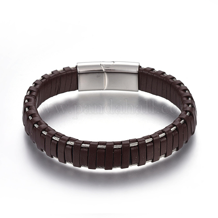 Leather Cord Bracelets BJEW-E352-11A-P-1