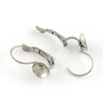 Smooth Surface 304 Stainless Steel Leverback Earring Findings X-STAS-R065-62-1