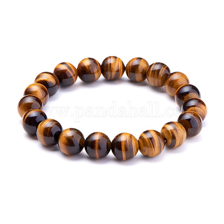 Natural Tiger Eye Round Beads Stretch Bracelets BJEW-PH0001-10mm-03-1