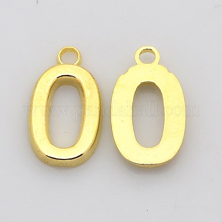 (Holiday Stock-Up Sale)Rack Plated Zinc Alloy Number Charms PALLOY-A062-0G-NR-1