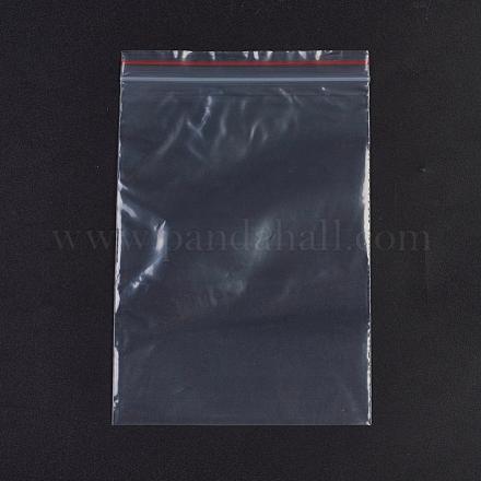 プラスチックジップロックバッグ  再封可能な包装袋  トップシール  セルフシールバッグ  長方形  レッド  15x10cm  片側の厚さ：1.8ミル（0.045mm）  100個/袋 OPP-G001-D-10x15cm-1