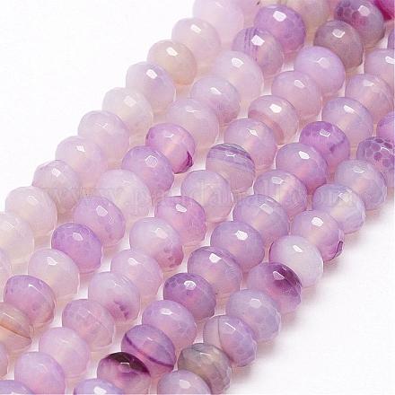 Faceted Natural Agate Beads Strands G-F344-21-1