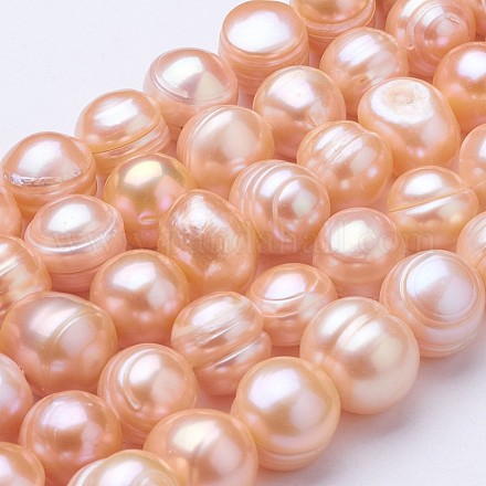 Fili di perle di perle d'acqua dolce coltivate naturali PEAR-F004-35-1