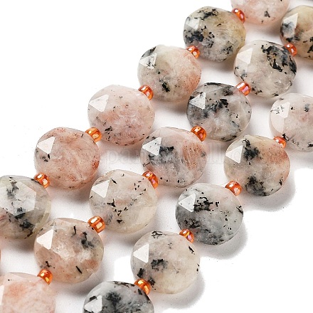 Natürliche sunstone Perlen Stränge G-NH0004-021-1