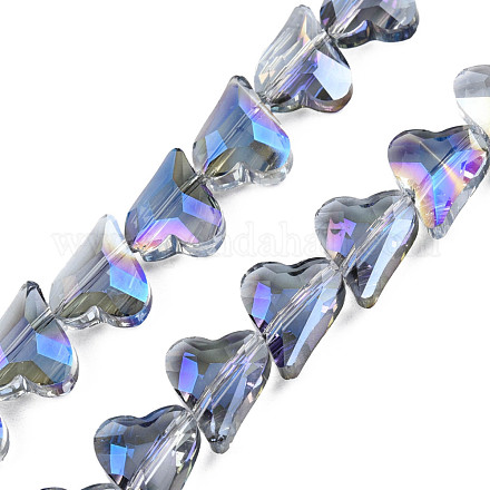 Galvanisieren transparente Glasperlen Stränge EGLA-N002-44-10-1
