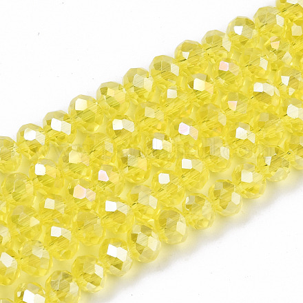 Electroplate Glass Beads Strands EGLA-A034-T8mm-B21-1