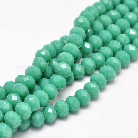 Faceted Rondelle Glass Beads Strands X-GLAA-I033-8mm-28-1