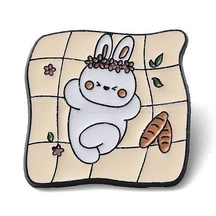 Cartoon Camping Rabbit Enamel Pins JEWB-Q036-01B-1