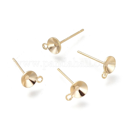 Brass Stud Earring Findings KK-H102-08G-1
