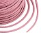 40M Nylon Coated 304 Stainless Steel Braided Wires, Round, Pink, 3mm, 9 Gauge, about 131.23 Feet(40m)/Roll